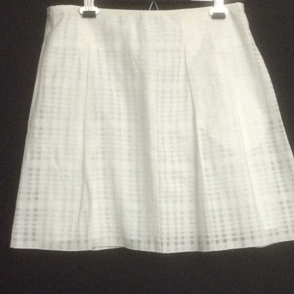 NWT $274 Vince Sheer Pleated Mini Skirt S 8 White